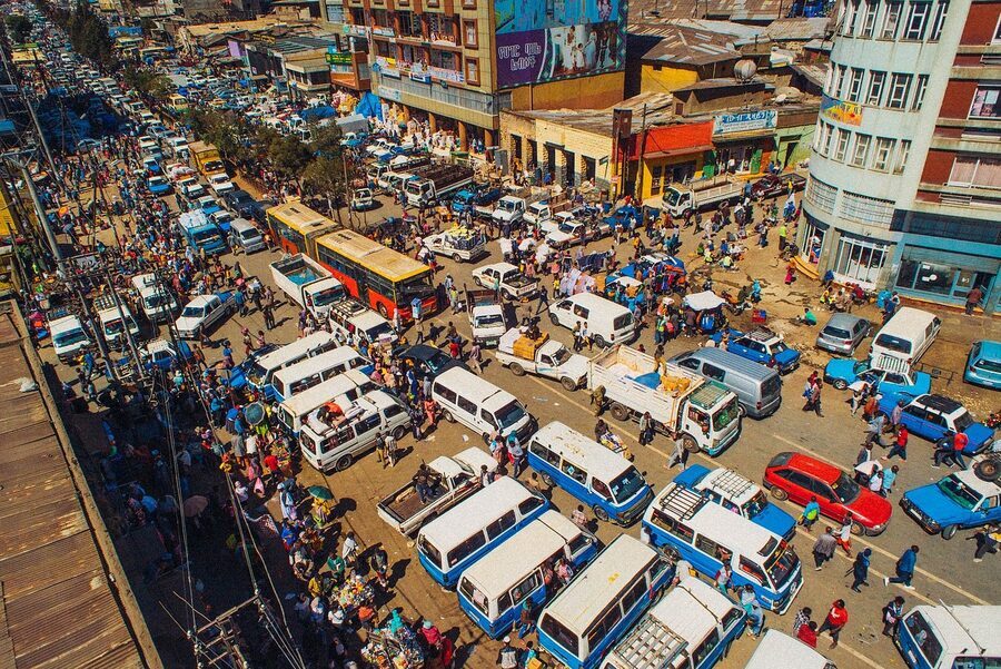 Merkato market aerial view